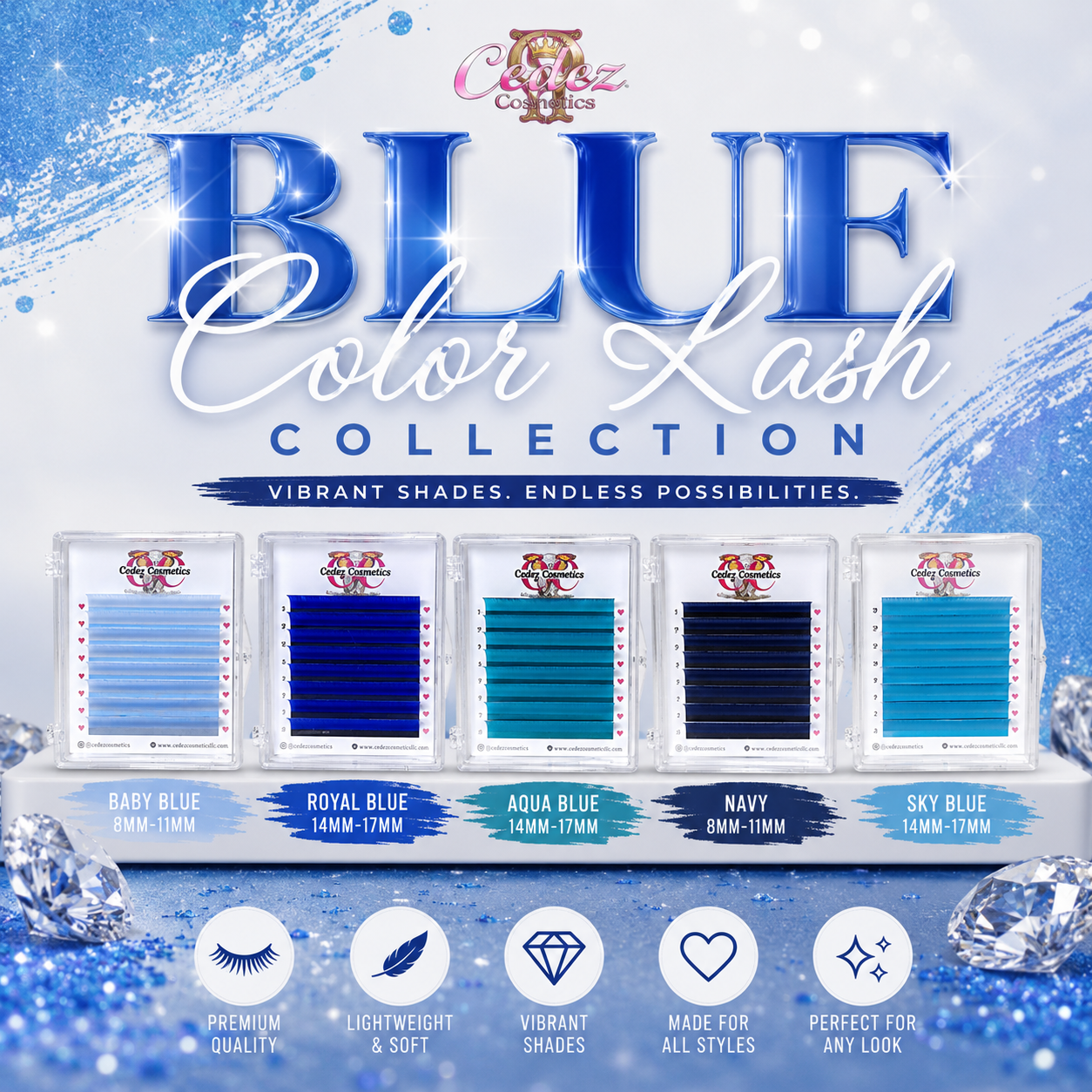 Blue Color Lash Collection